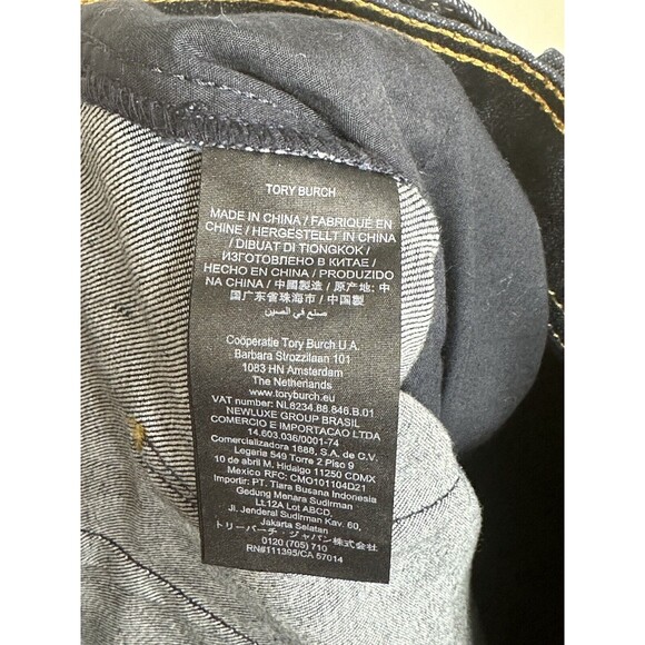 Tory Burch Denim Culottes High Rise Dark Wash Cropped Jeans Size 25 - Picture 6 of 6